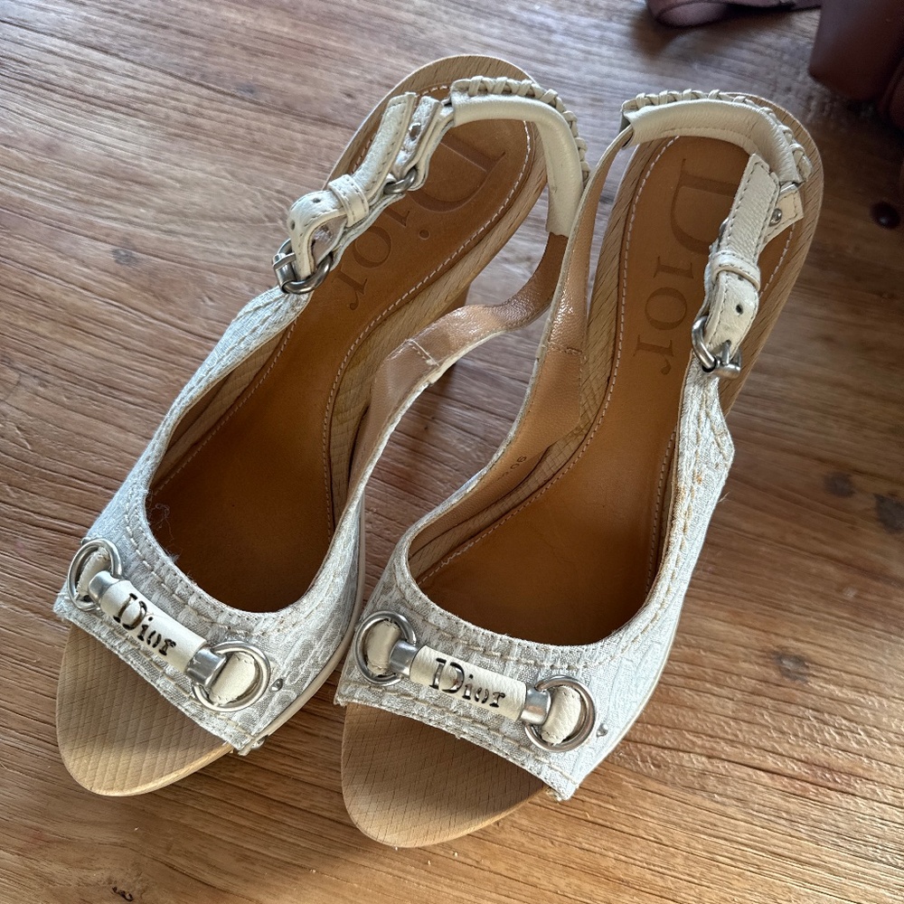 Christian Dior Vintage Monogram Slingback  – Size 37.5 (Made in Italy)